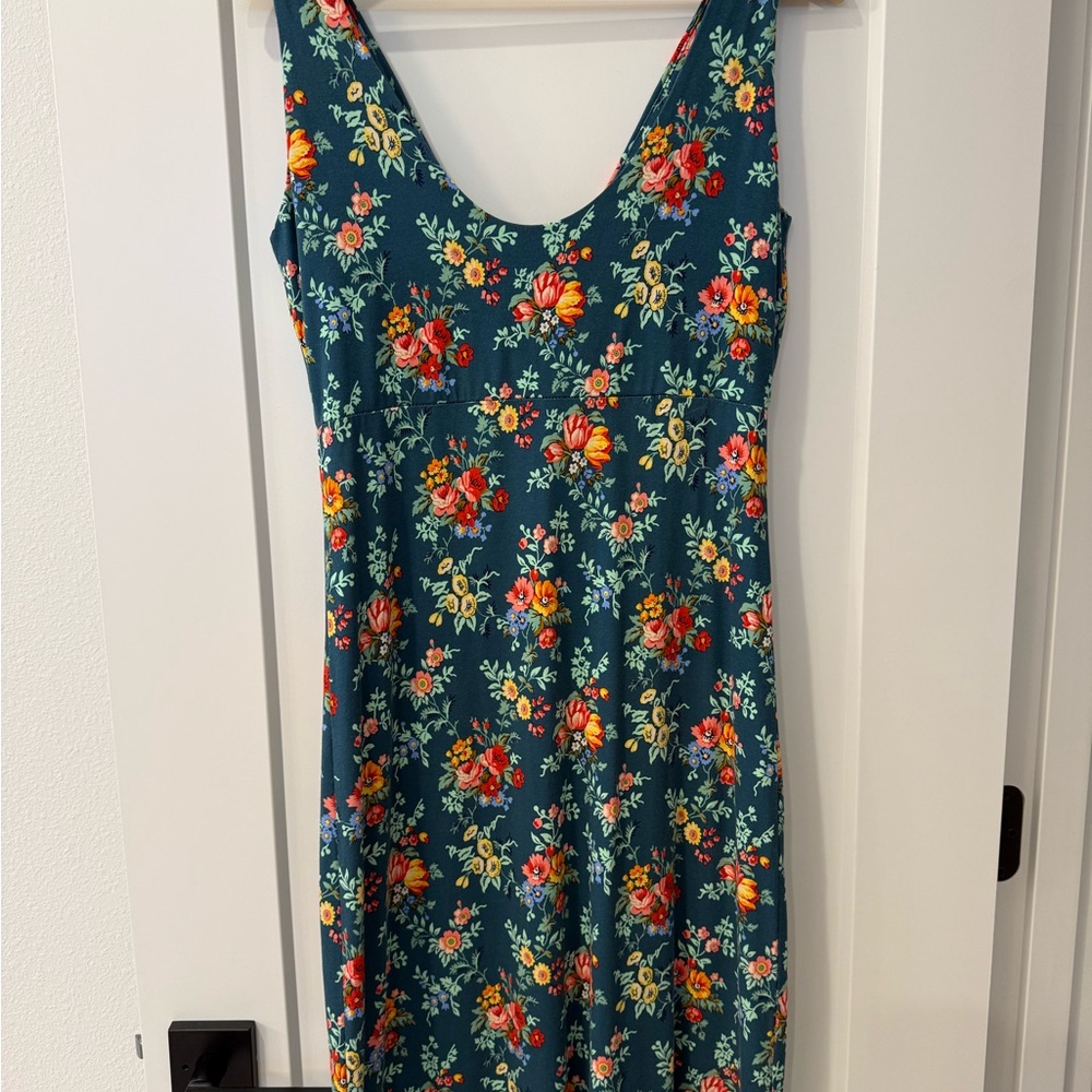 King Louie Floral Midi Dress Women’s Size M | Teal Green | NWT - Picture 4 of 4
